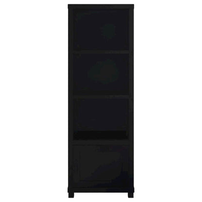 Black 3-Shelf Media Tower With Metal Legs For Storage And Organization