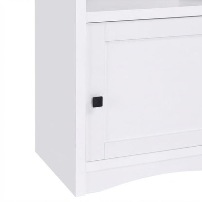 White 3-Shelf Media Tower With Gunmetal Finish And Transitional Style
