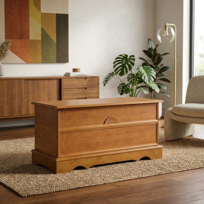 Honey Color Cedar Chest Wooden Storage Trunk Blanket Chest Hope Chest