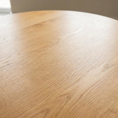 Round Maple Brown Solid Wood Coffee Table with Transitional Style