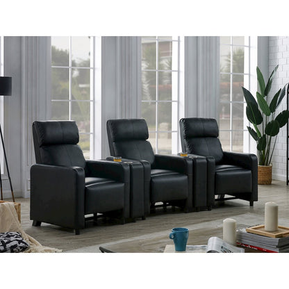 Toohey Upholstered Tufted Recliner Living Room Set Black