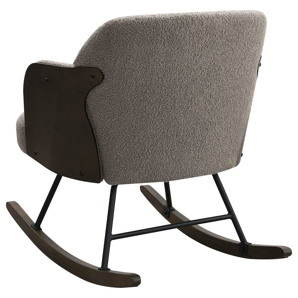 Paige Boucle Upholstered Mid Back Rocking Chair Taupe