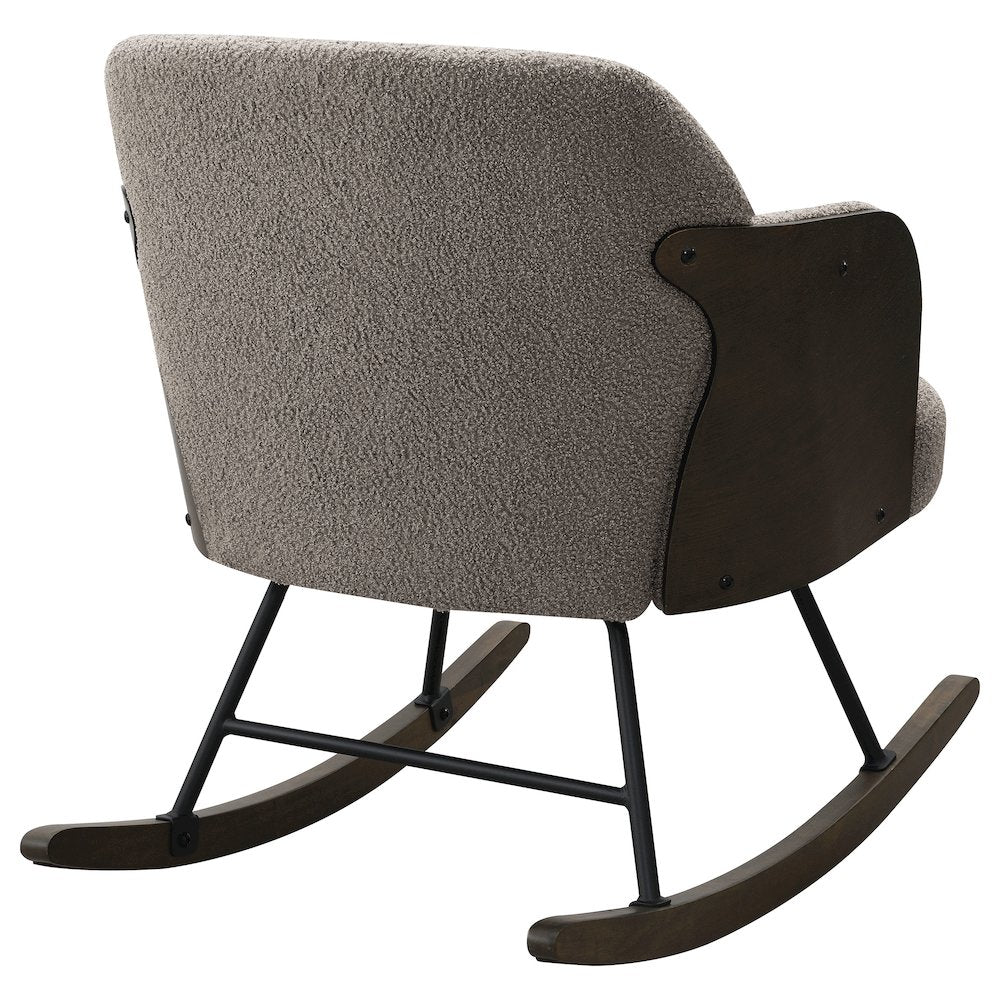 Paige Boucle Upholstered Mid Back Rocking Chair Taupe