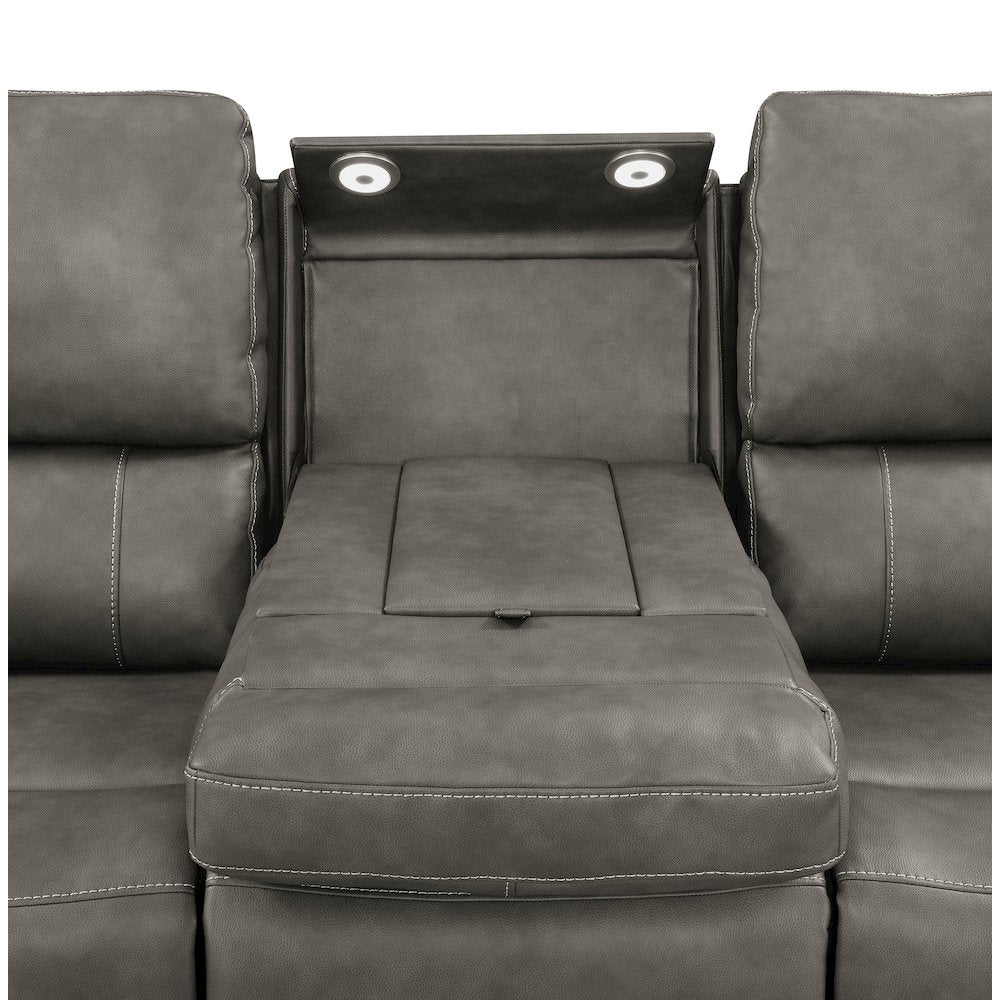 Brickston 2-piece Triple Power Reclining Sofa Set Charcoal
