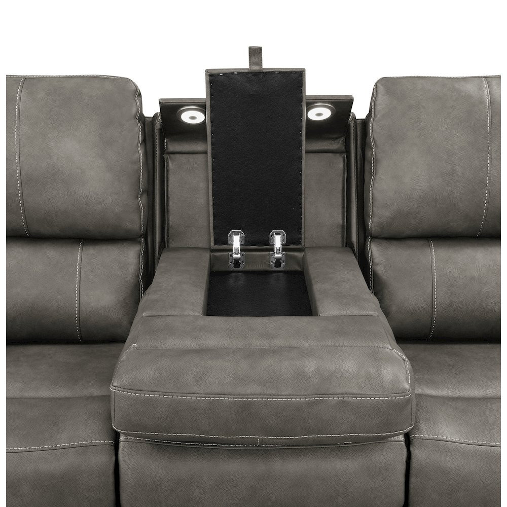 Brickston 2-piece Triple Power Reclining Sofa Set Charcoal