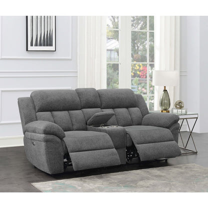 Bahrain Upholstered Power Loveseat Charcoal