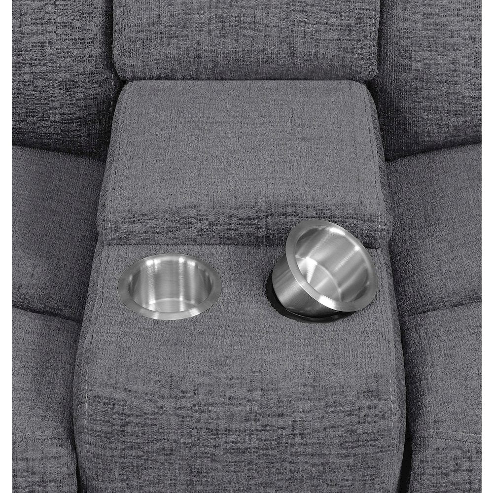 Bahrain Upholstered Power Loveseat Charcoal