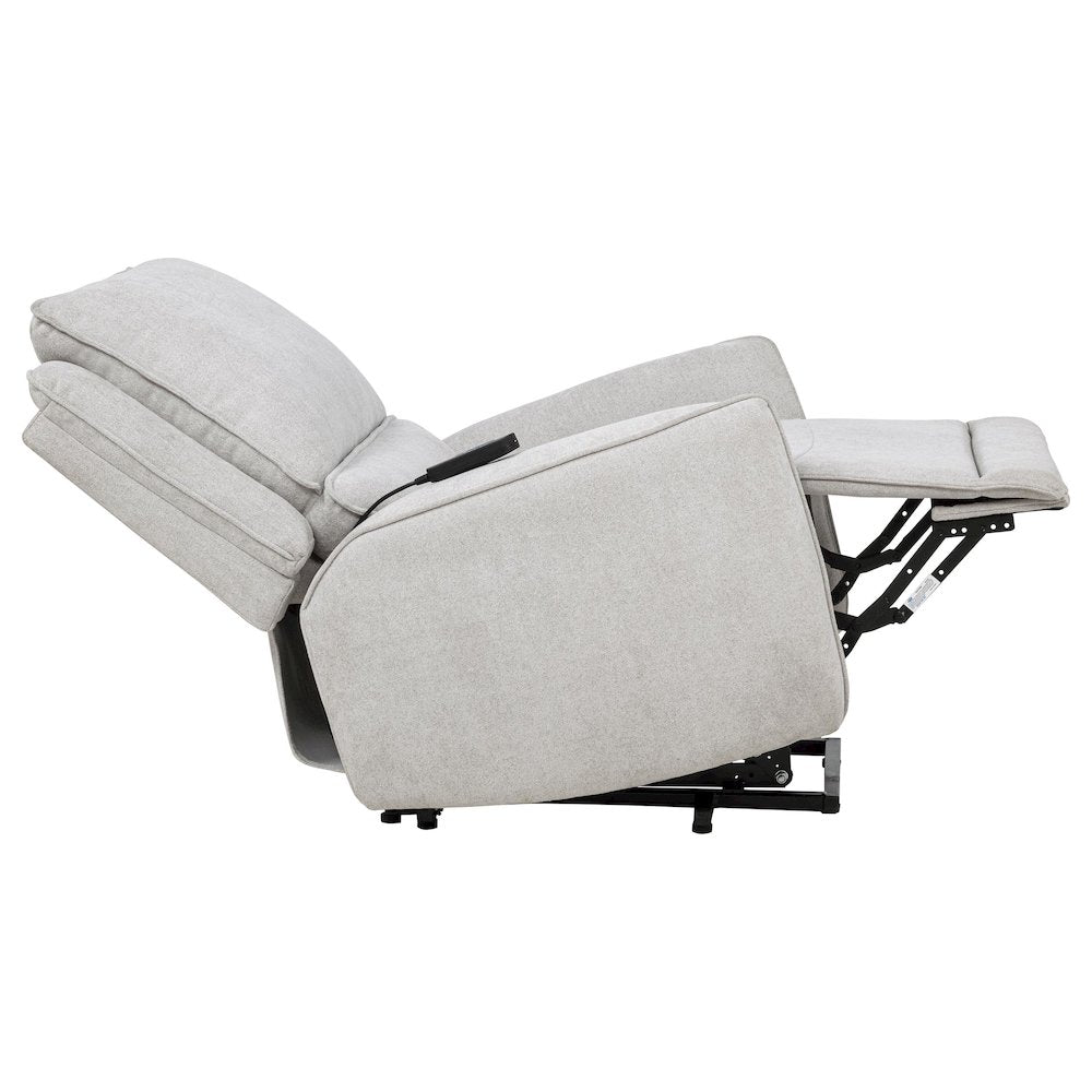 Sylmar Chenille Upholstered Dual Power Lift Recliner Grey