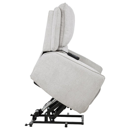 Sylmar Chenille Upholstered Dual Power Lift Recliner Grey