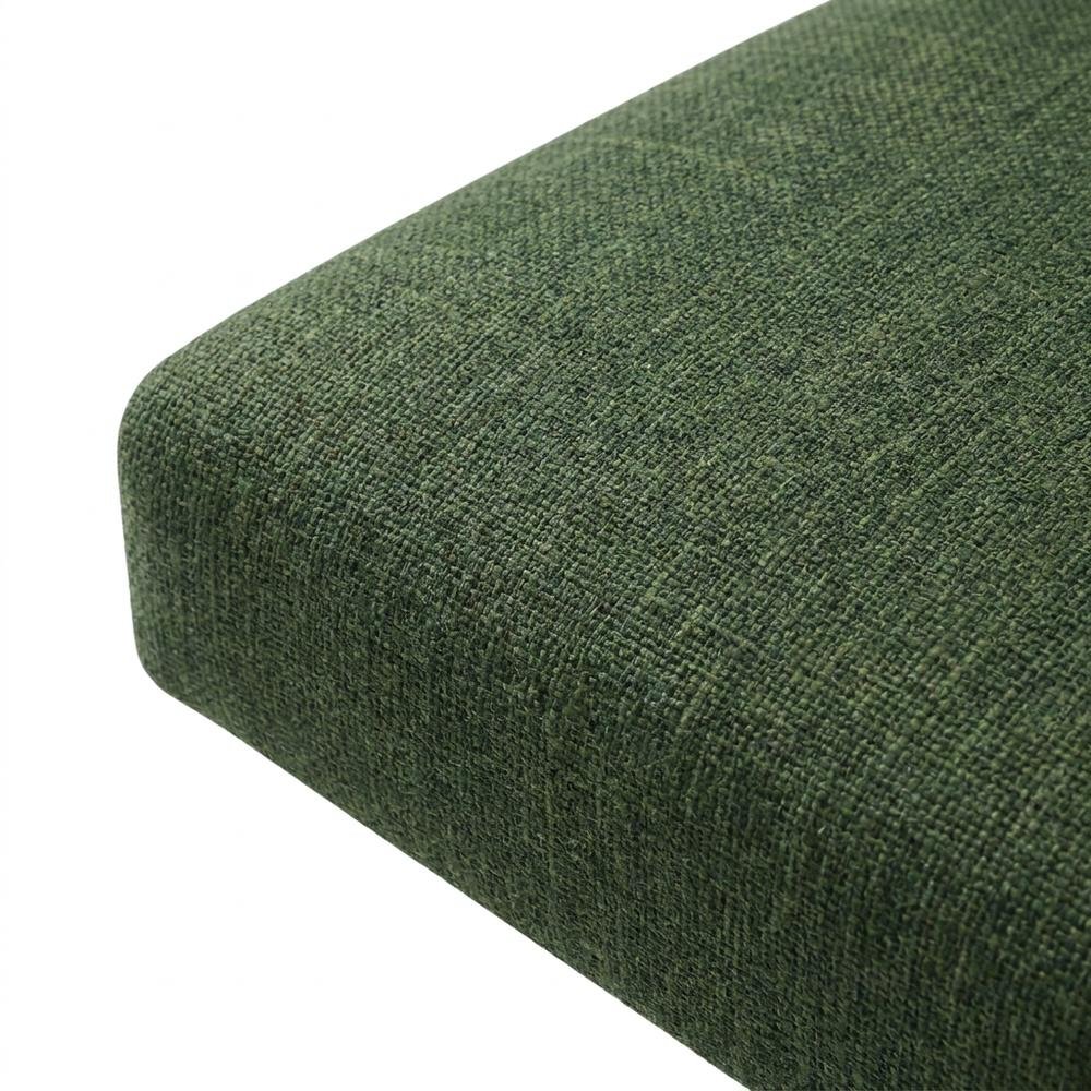 Polyester Upholstered Dining Side Chairs with Wood Legs, Green, Set of 2
