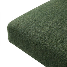 Polyester Upholstered Dining Side Chairs with Wood Legs, Green, Set of 2
