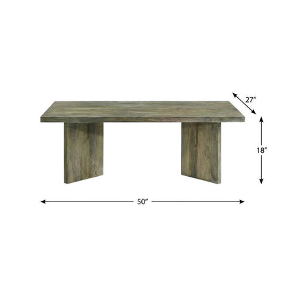 Mango Brown 2-Piece Farmhouse Coffee and End Table Set with Rectangular Design