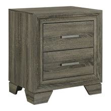 Brown Nightstand with 2 Drawers and Transitional Design