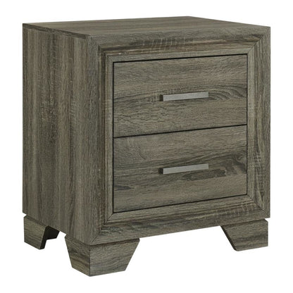 Brown Nightstand with 2 Drawers and Transitional Design