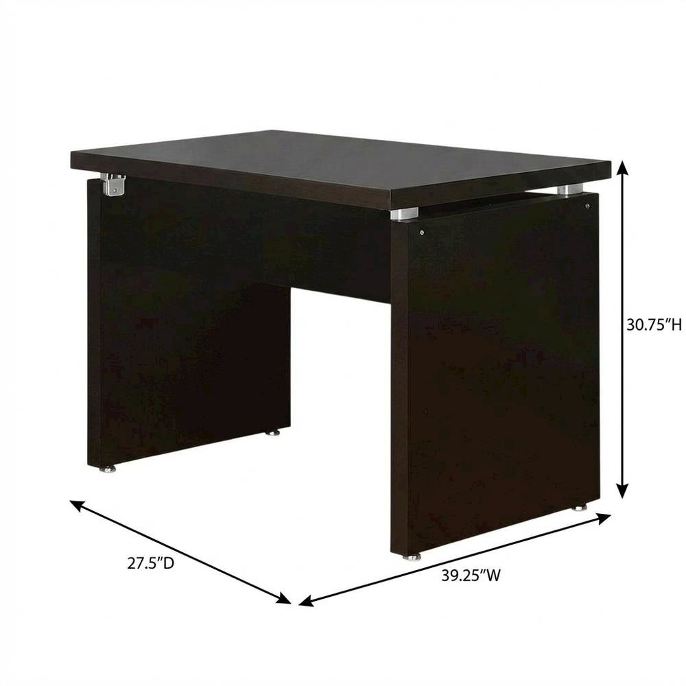Brown Engineered Wood Writing Desk With Rectangular Shape And Transitional Style