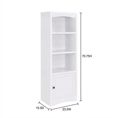 White 3-Shelf Media Tower With Gunmetal Finish And Transitional Style