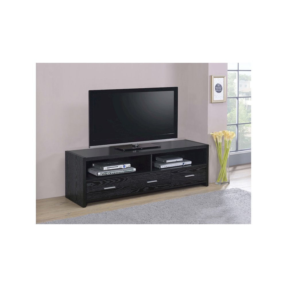 Alton 3-drawer Engineered Wood 62" TV Stand Black Oak
