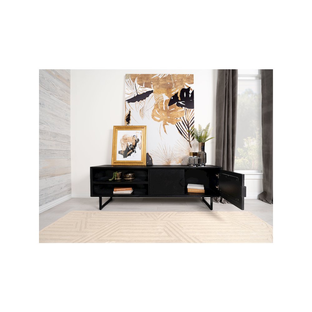 Marsden 2-door Mango Wood 70" TV Stand Charcoal Black