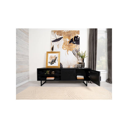 Marsden 2-door Mango Wood 70" TV Stand Charcoal Black