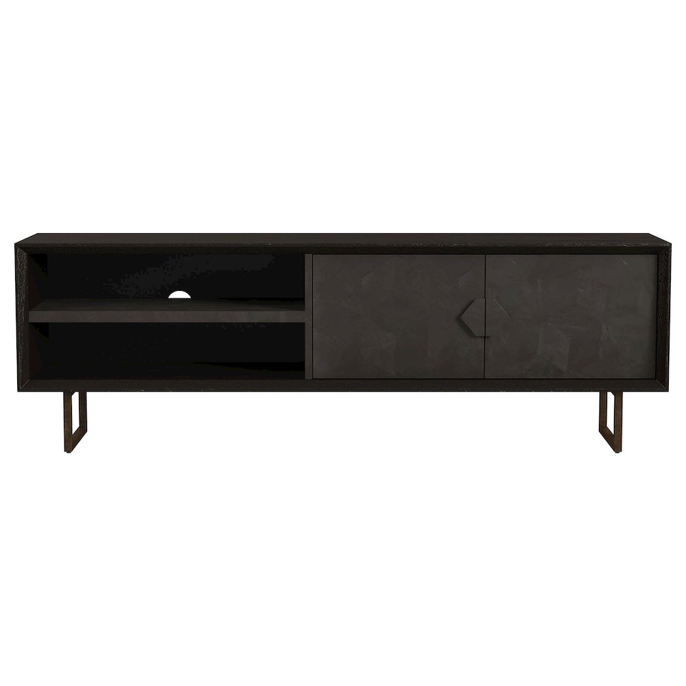 Marsden 2-door Mango Wood 70" TV Stand Charcoal Black