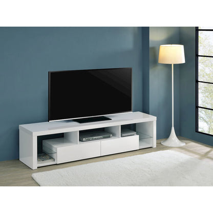 Jude 2-drawer Engineered Wood 71" TV Stand High Gloss White