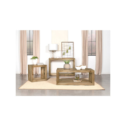 Benton Rectangular Solid Wood Coffee Table Natural
