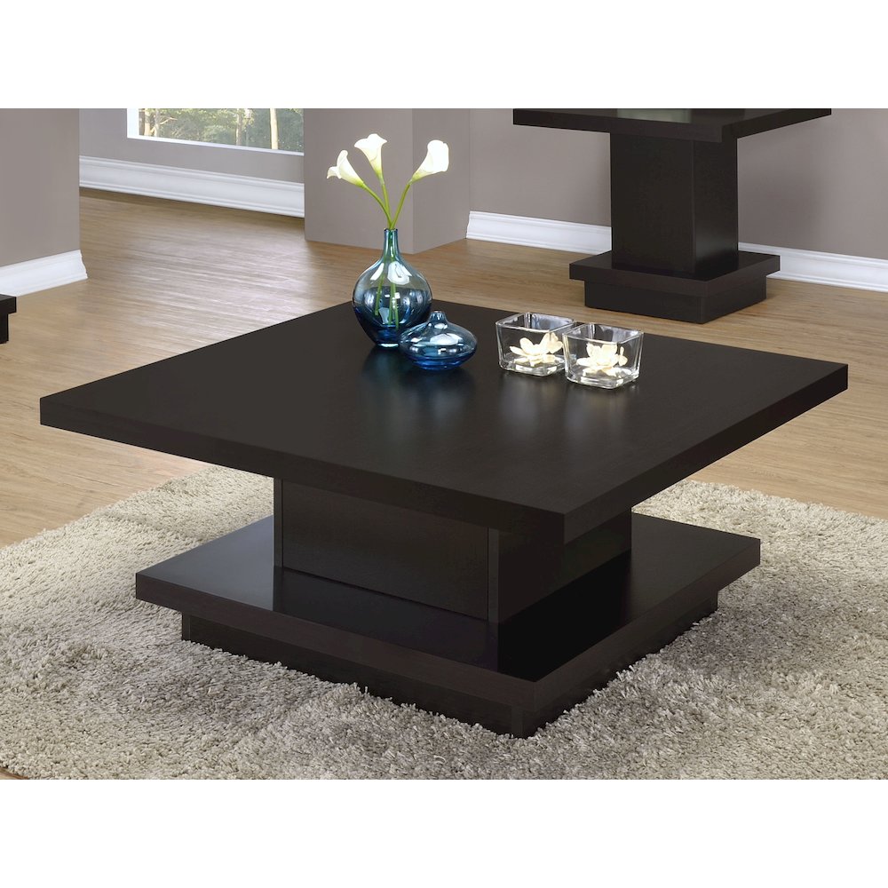 Reston Square Engineered Wood Coffee Table Cappuccino