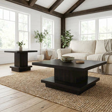 Cappuccino 2-Piece Square Coffee and End Table Set with Plastic Glide