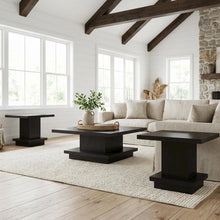 Cappuccino 3-Piece Coffee and End Table Set, Rectangular Tops, Plastic Glides
