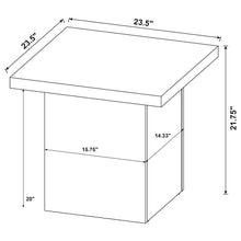 Modern Square End Table, Black Laminate Veneer, Scratch-Resistant