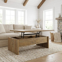 Mango Engineered Wood Lift Top Coffee Table Rectangular Rustic Design