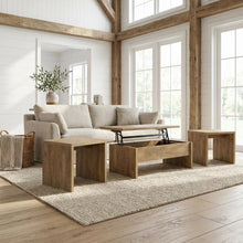 Rustic Brown 3-Piece Lift-Top Coffee Table Set with Rectangular Design