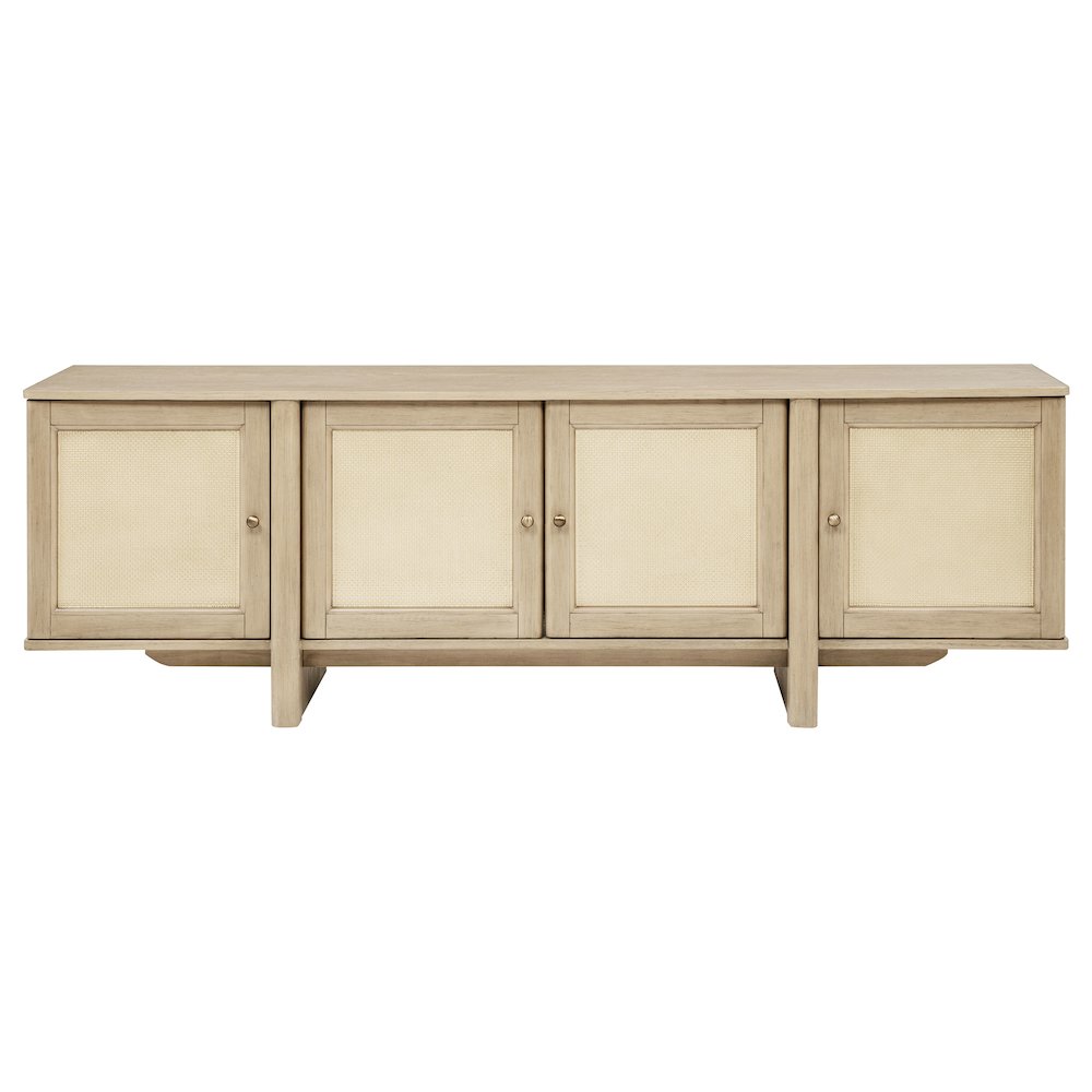 Kailani 79-inch 4-door Cane TV Stand Media Console Beige Oak