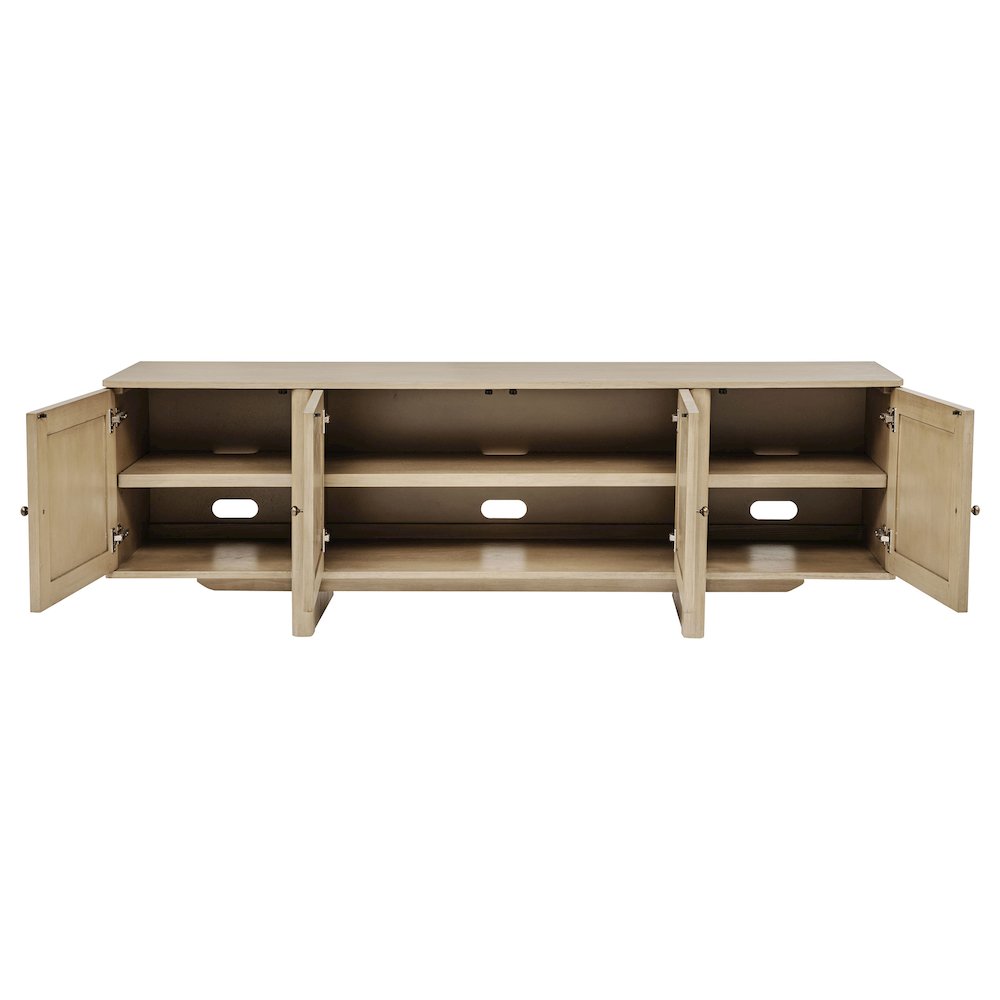 Kailani 79-inch 4-door Cane TV Stand Media Console Beige Oak