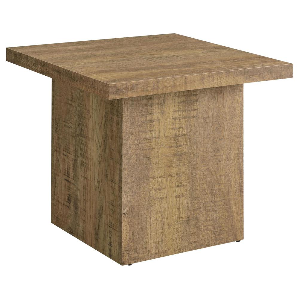 Square Green Wood End Table for Living Room, Stylish Side Table