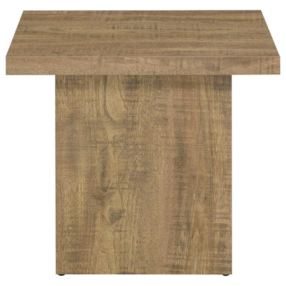 Square Green Wood End Table for Living Room, Stylish Side Table