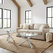 Chrome 2-Piece Round Coffee and End Table Set with Plastic Glide