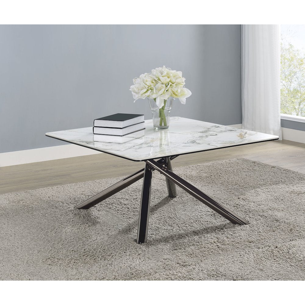 Carvell Square Sintered Stone Top Coffee Table Mirage White