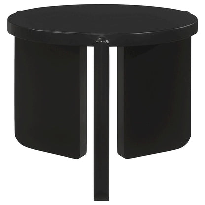 Cordova Round Solid Wood End Table Black