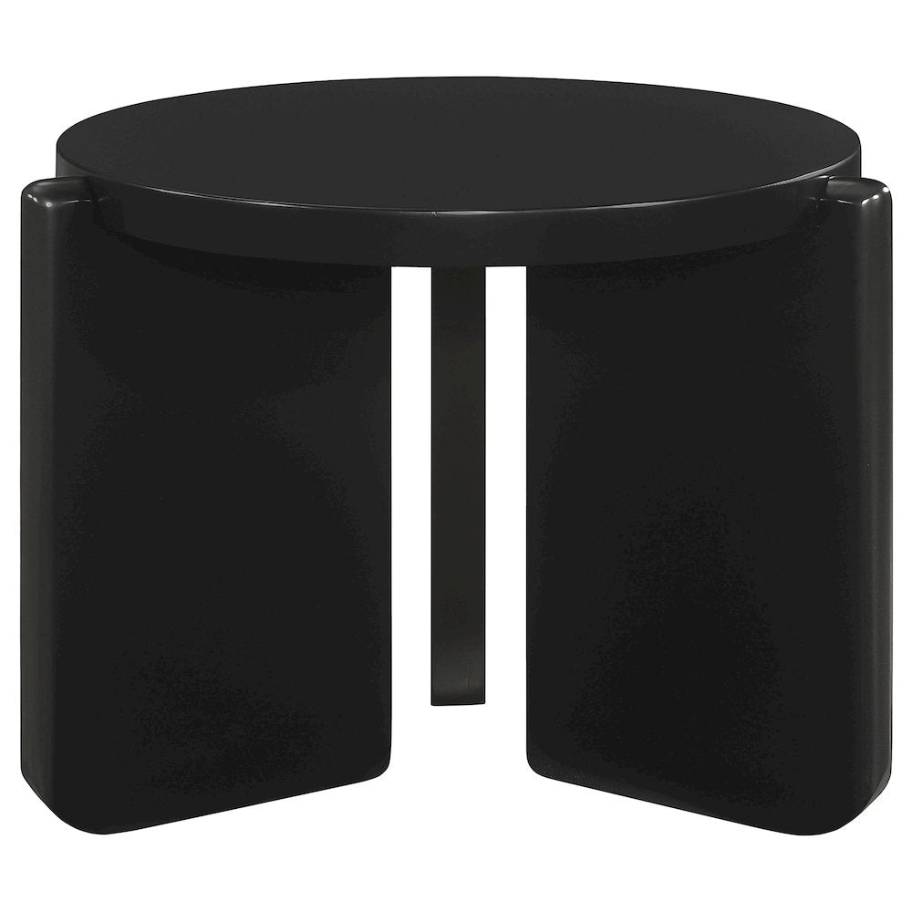 Cordova Round Solid Wood End Table Black