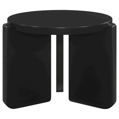 Cordova Round Solid Wood End Table Black