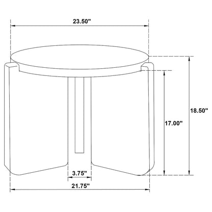 Cordova Round Solid Wood End Table Black