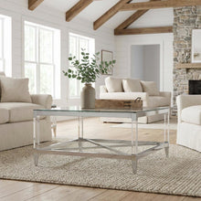 Square Chrome 2-Piece Coffee and End Table Set with Plastic Glide Feet
