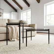 Gray 2-Piece Round Coffee and End Table Set, Plastic Glide, Contemporary Design