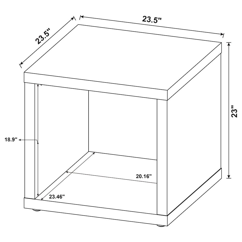 Frisco Square Engineered Wood Side End Table Dark Pine