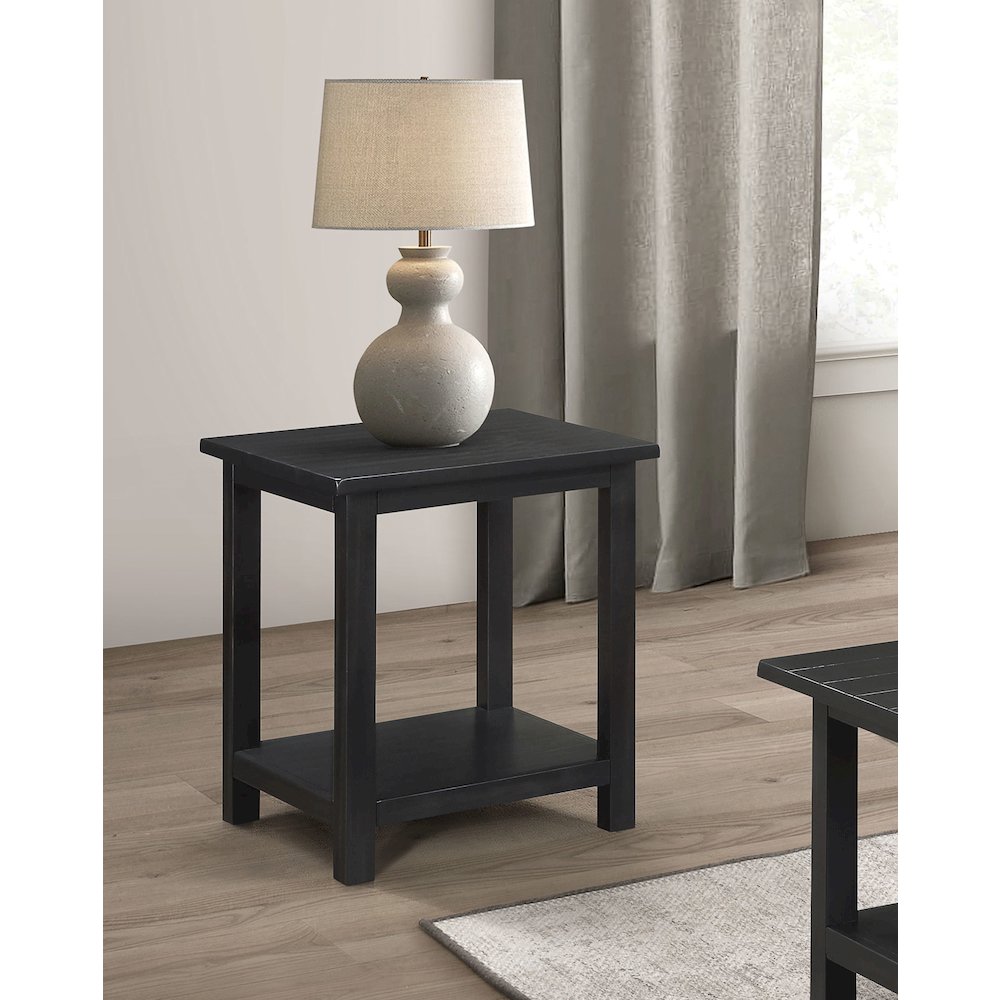 Payne Wood End Table with Shelf Java