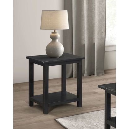 Payne Wood End Table with Shelf Java