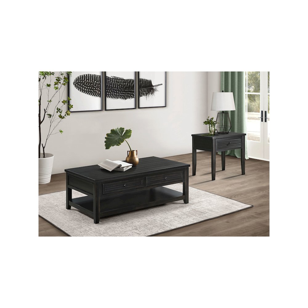 Concord 1-drawer Square End Table Distressed Java