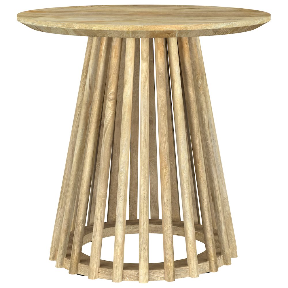 Touhy Round Solid Wood End Side Table Natural Mango