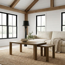 Brown Oak 2-Piece Coffee Table Set with Rectangular Coffee and End Table